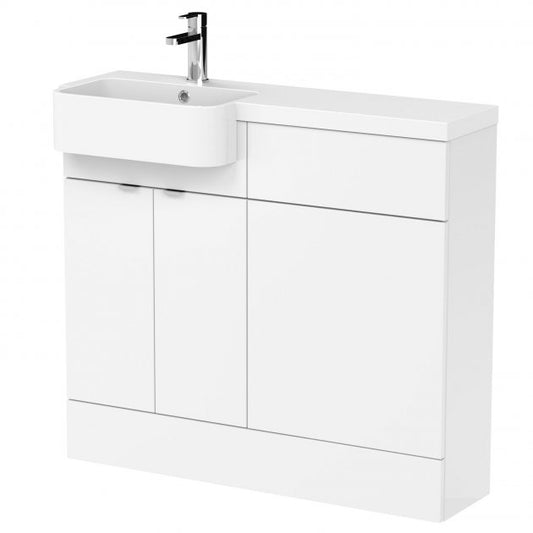 1000mm Combination Unit & Left Hand Semi Recessed Basin