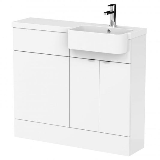 1000mm Combination Unit & Right Hand Semi Recessed Basin