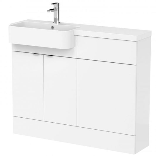 1100mm Combination Unit & Left Hand Semi Recessed Basin