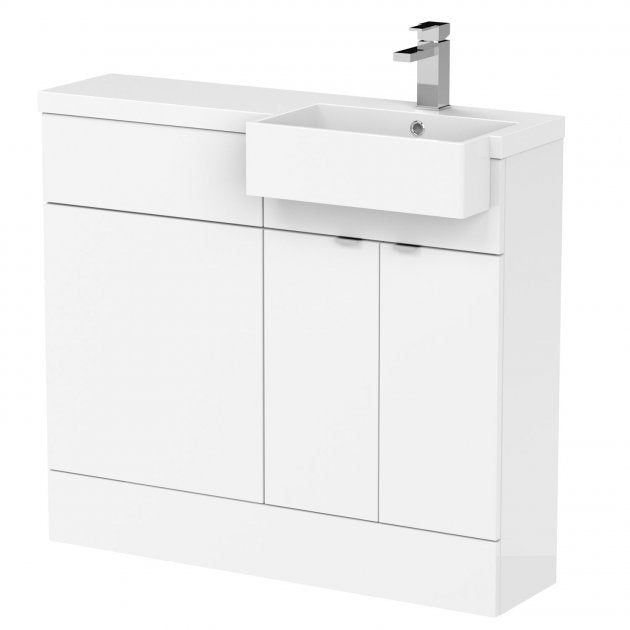 1000mm Combination Unit & Right Hand Semi Recessed Basin