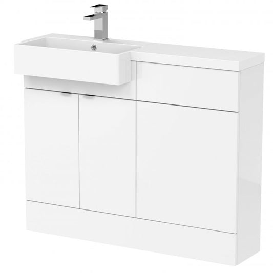 1100mm Combination Unit & Left Hand Semi Recessed Basin