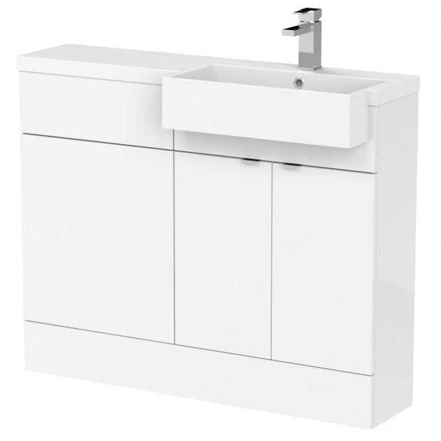 1100mm Combination Unit & Right Hand Semi Recessed Basin