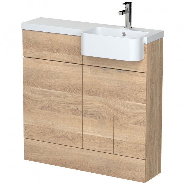 1000mm Combination Unit & Right Hand Semi Recessed Basin