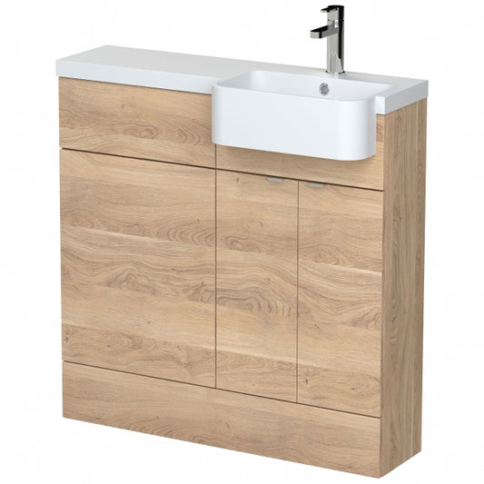 1000mm Combination Unit & Right Hand Semi Recessed Basin