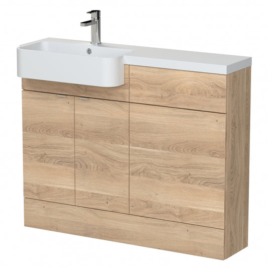 1100mm Combination Unit & Left Hand Semi Recessed Basin