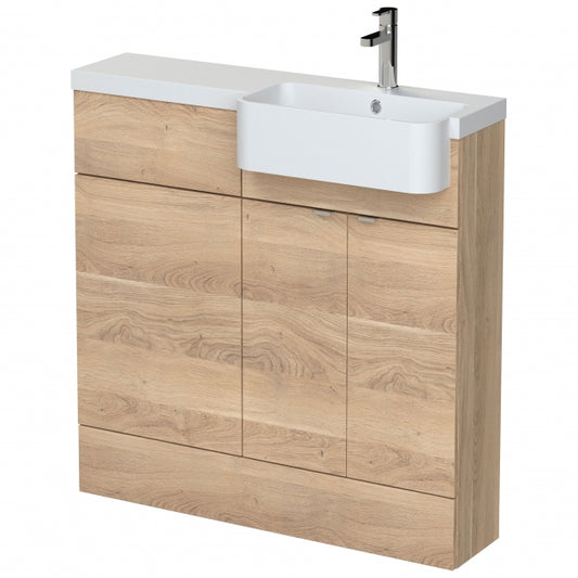 1100mm Combination Unit & Right Hand Semi Recessed Basin