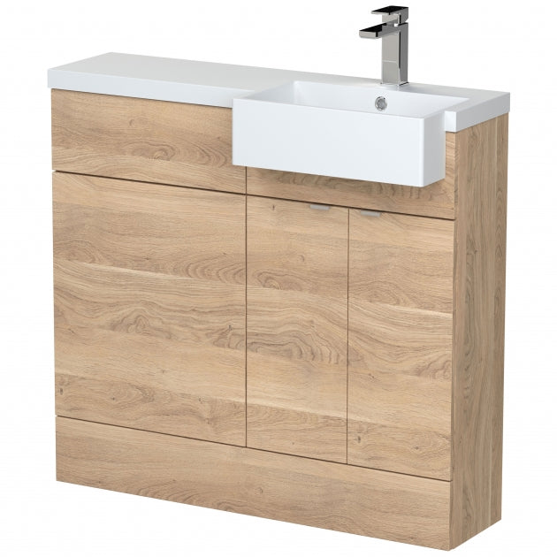 1000mm Combination Unit & Right Hand Semi Recessed Basin