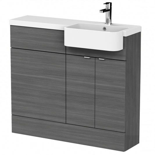 1000mm Combination Unit & Right Hand Semi Recessed Basin