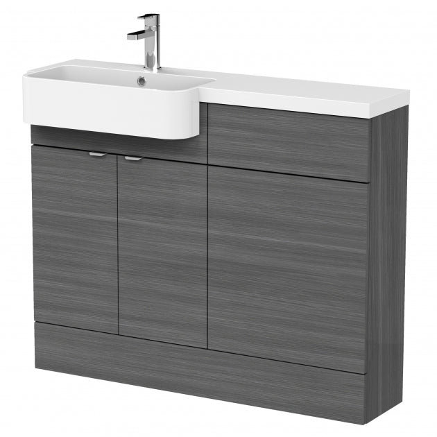 1100mm Combination Unit & Left Hand Semi Recessed Basin