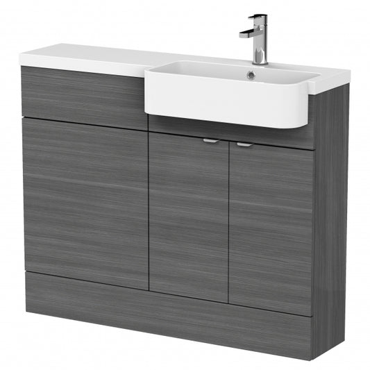 1100mm Combination Unit & Right Hand Semi Recessed Basin