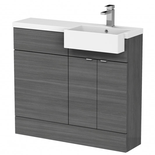 1000mm Combination Unit & Right Hand Semi Recessed Basin