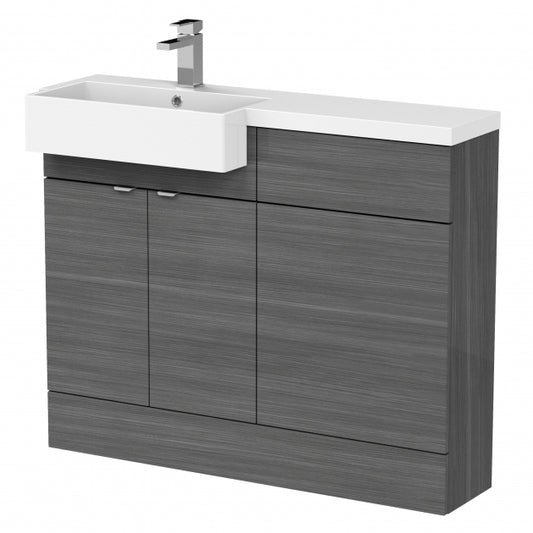 1100mm Combination Unit & Left Hand Semi Recessed Basin