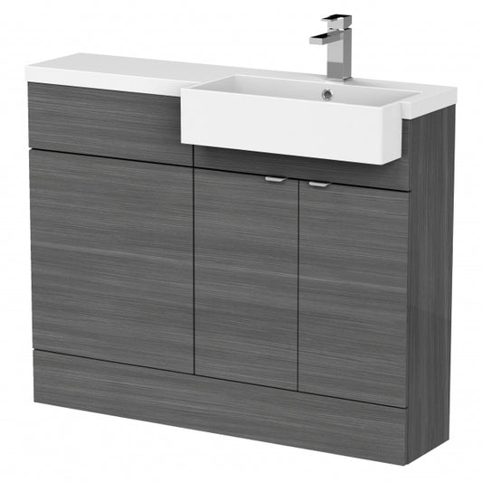 1100mm Combination Unit & Right Hand Semi Recessed Basin