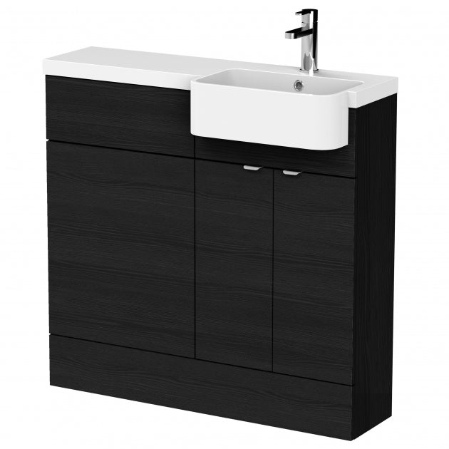 1000mm Combination Unit & Right Hand Semi Recessed Basin