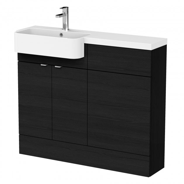 1100mm Combination Unit & Left Hand Semi Recessed Basin