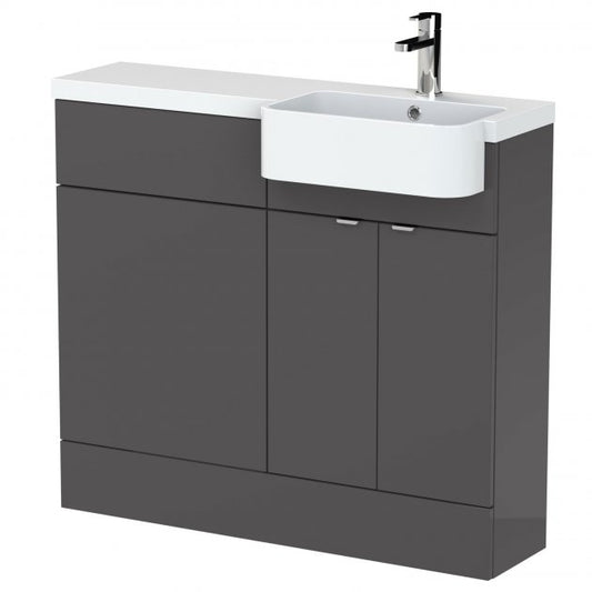 1000mm Combination Unit & Right Hand Semi Recessed Basin