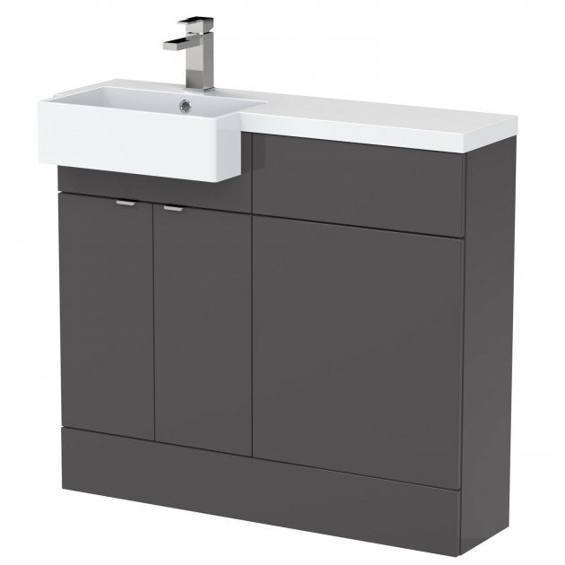 1000mm Combination Unit & Left Hand Semi Recessed Basin