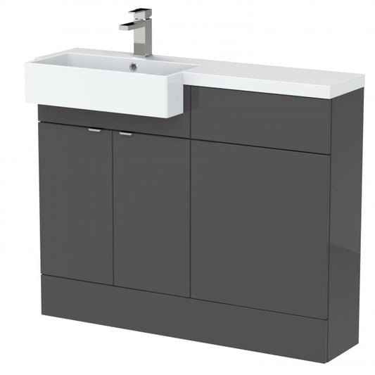 1100mm Combination Unit & Left Hand Semi Recessed Basin