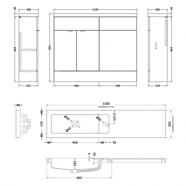 1100mm Combination - Compact