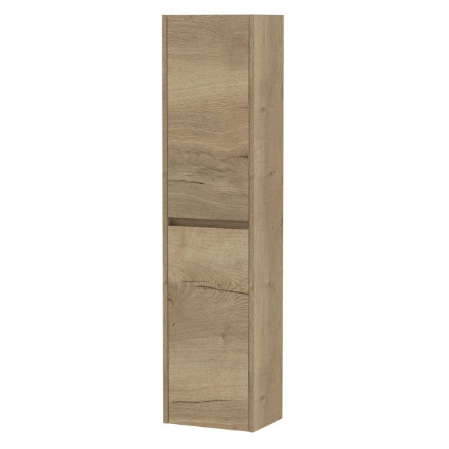 Havana Wall Hung 2-Door Tall Storage Unit 350mm Wide - Autumn Oak