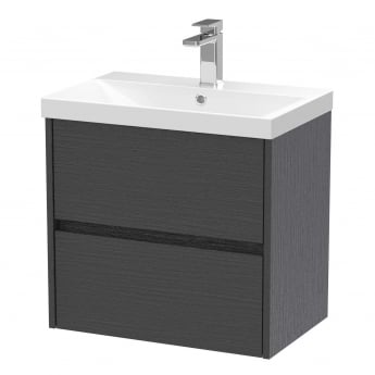 Havana Wall Hung 2-Drawer Vanity Unit with Basin 3 600mm Wide - Graphite Grey