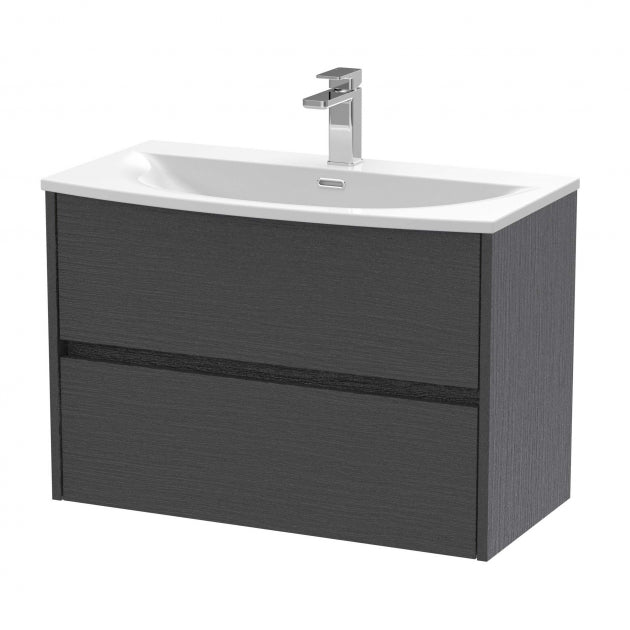 Havana Wall Hung 2-Drawer Vanity Unit with Basin 3 800mm Wide - Midnight Blue