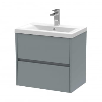 Havana Wall Hung 2-Drawer Vanity Unit with Basin 1 600mm Wide - Coastal Grey