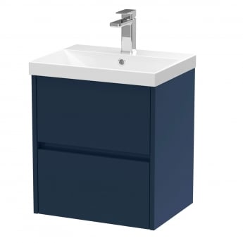 Havana Wall Hung 2-Drawer Vanity Unit with Basin 3 500mm Wide - Midnight Blue