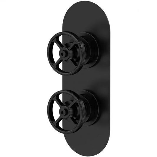 Crawford Industrial Concealed Shower Valve Dual Handle - Matt Black