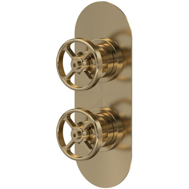 Crawford Industrial Concealed Shower Valve Dual Handle - Brushed Brass