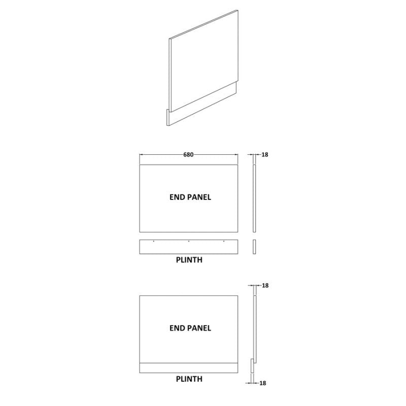 700mm Bath End Panel & Plinth