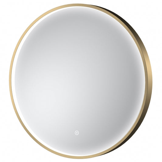 Brushed Brass Frame LED Mirror - 600mm