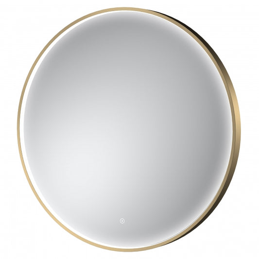 Brushed Brass Frame LED Mirror - 800mm