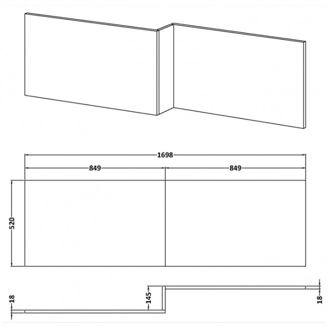 1700mm Shower Bath Front Panel