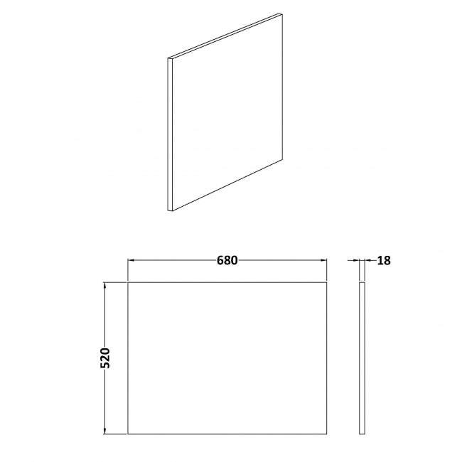 Square Shower Bath End Panel