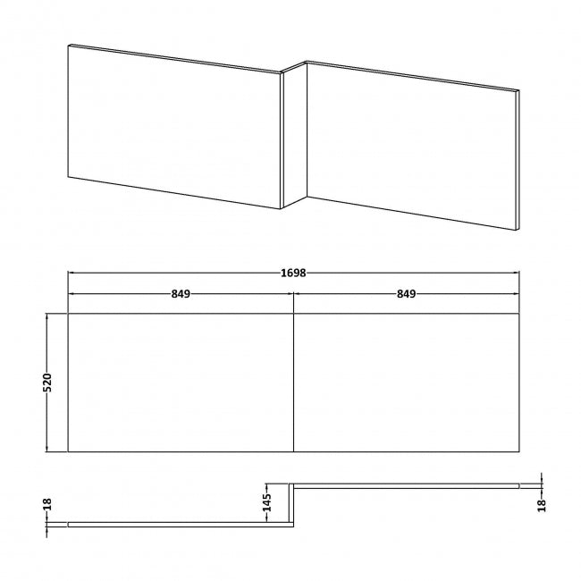 Square Shower Bath Front Panel