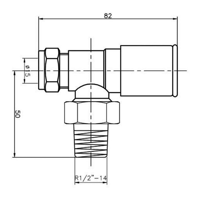 Crawford Minimalist Angled Radiator Valves Pair 82mm High- Chrome