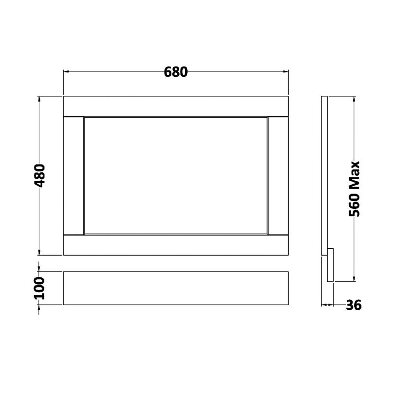 Crawford Old London Bath End Panel 560mm H x 680mm W - Timeless Sand