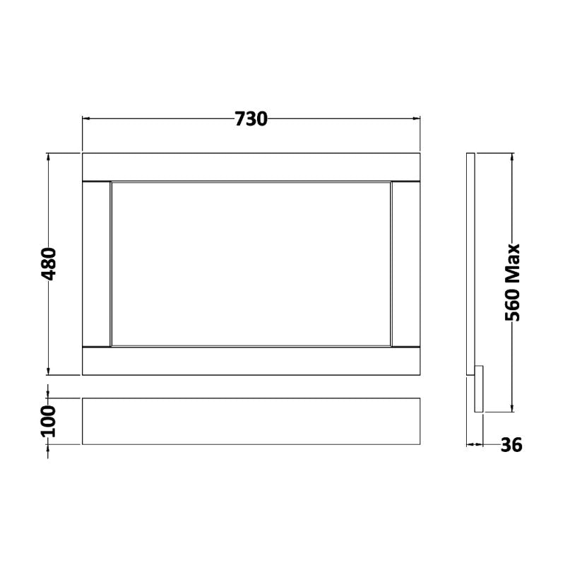 Crawford Old London Bath End Panel 560mm H x 730mm W - Timeless Sand