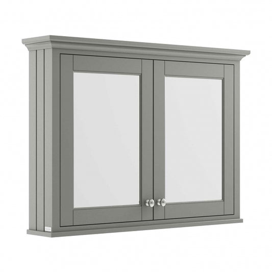 Crawford Old London Mirrored Bathroom Cabinet 1050mm Wide - Storm Grey