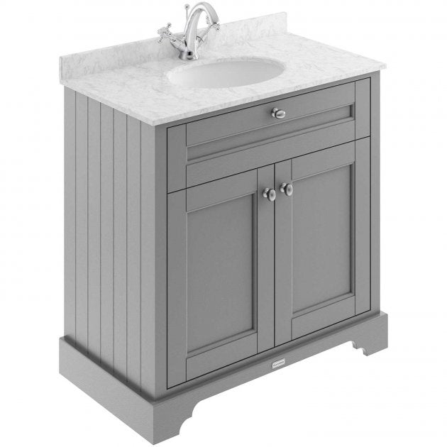 Crawford Old London Marble Top 800mm Floor Standing Vanity Unit