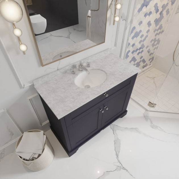 Crawford Old London Floor Standing Vanity Unit with 3TH Grey Marble Top Basin 1000mm Wide - Timeless Sand