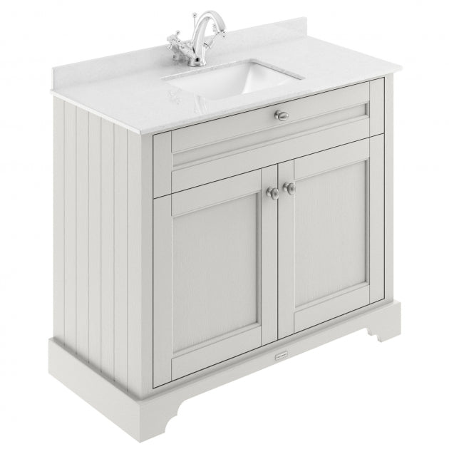 Crawford Old London Marble Top 1000mm Floor Standing Vanity Unit