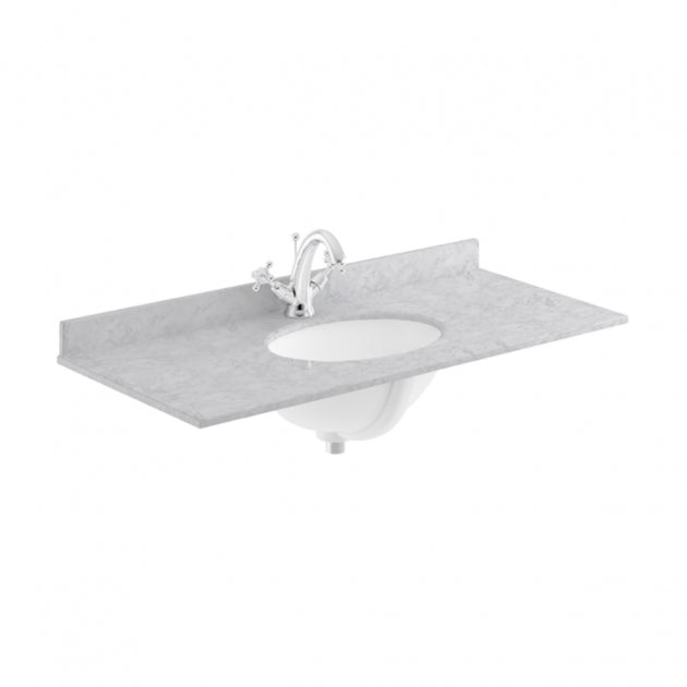 Crawford Old London Floor Standing Vanity Unit with 1TH Grey Marble Top Basin 1000mm Wide - Storm Grey