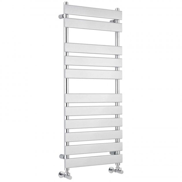 Crawford Piazza Flat Panel Heated Towel Rail 1200mm H x 500mm W - Chrome