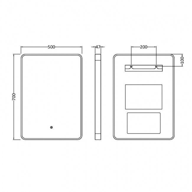 Polished Chrome Frame LED Mirror - 700 x 500mm