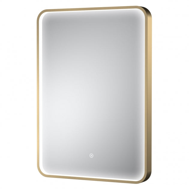 Brushed Brass Frame LED Mirror - 700 x 500mm