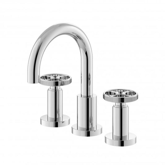 Crawford Revolution 3-Hole Basin Mixer Tap with Waste - Chrome