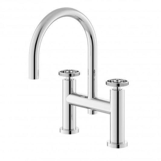 Crawford Revolution Bath Filler Tap Pillar Mounted - Chrome