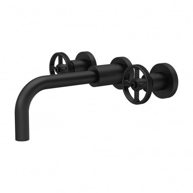 Crawford Revolution Wall Mounted Basin Mixer Tap - Matt Black